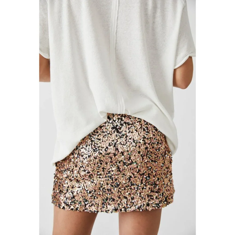 🎉LAST CHANCE🎉 FREE PEOPLE Annalise Sequin Mini Skirt / Multi Combo - Picture 5 of 12